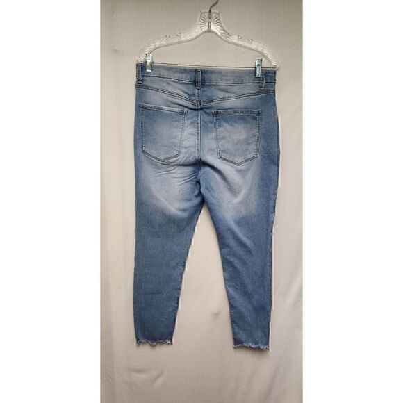 No Boundaries Skinny Blue Denim Raw Hem Jeans Size 17 - Picture 3 of 6